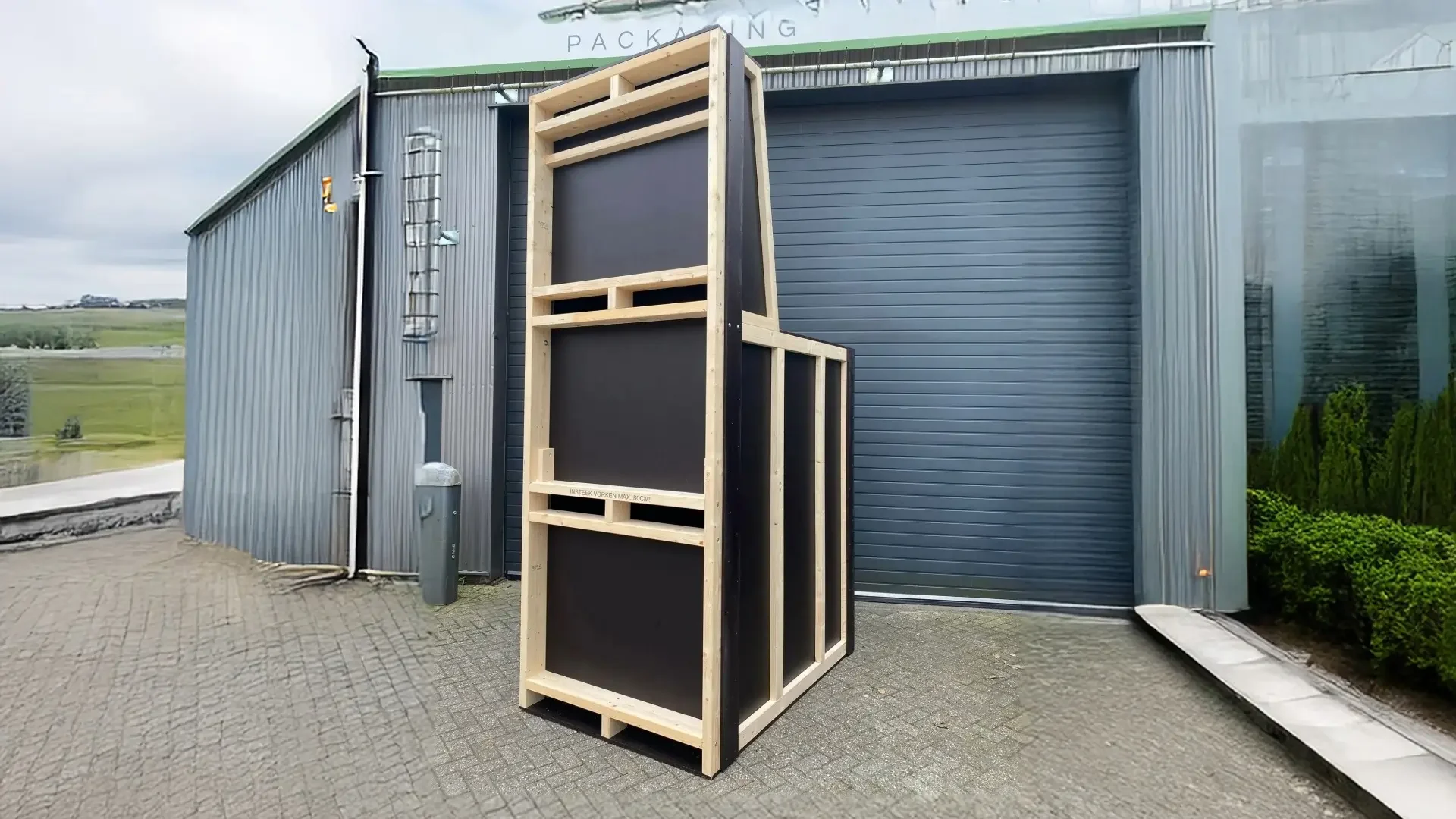 Mobile Kistendruckwand